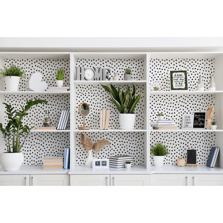 Black Painted Dots Peel and Stick Decorative Paper-Bulletin Board Paper - Fadeless-Tools 4 Teaching-Classroom Decor and More