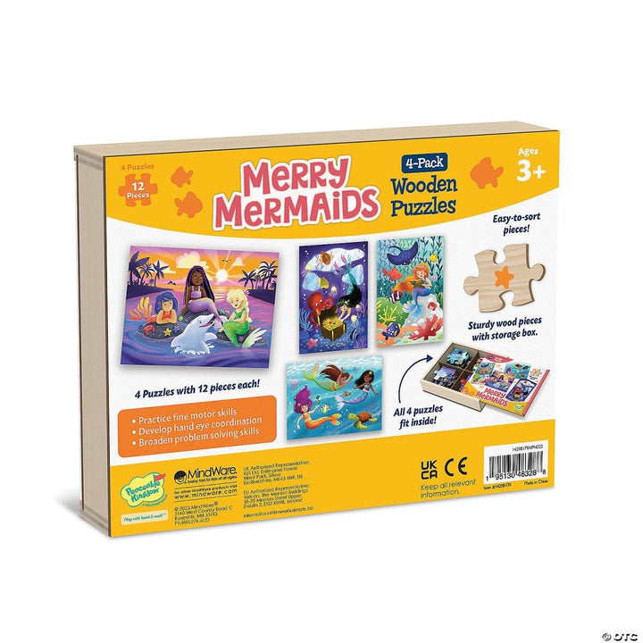 Merry Mermaids 4-Pack Wooden Puzzles-Puzzles-Tools 4 Teaching-Classroom Decor and More