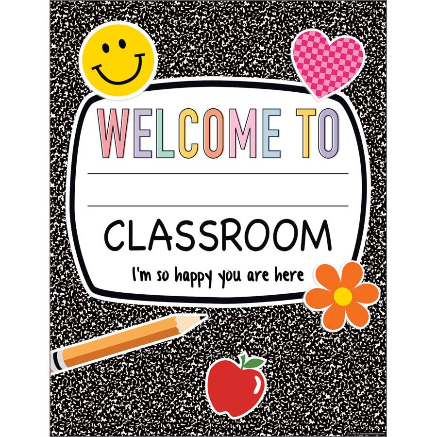 Cool for School Composition Welcome Chart-Charts-Tools 4 Teaching-Classroom Decor and More
