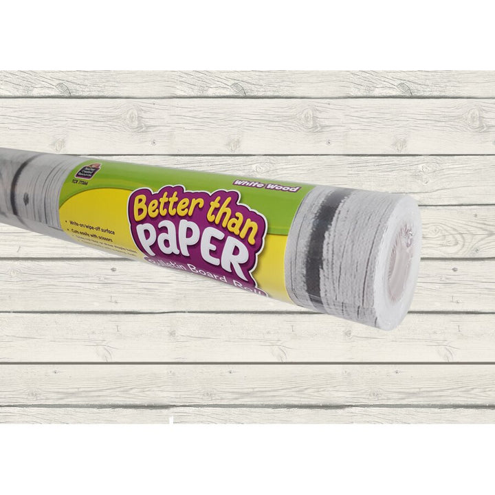 Better Than Paper® Bulletin Board Roll: White Wood-Bulletin Board Paper - Better Than Paper-Tools 4 Teaching-Classroom Decor and More