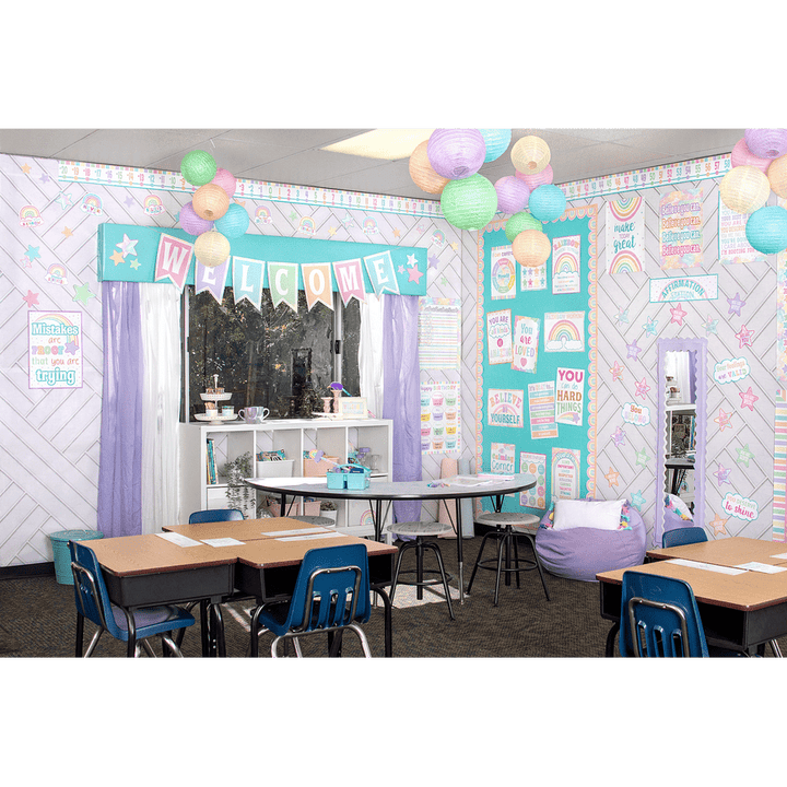 Pastel Pop Number Line (-20 to +120) Bulletin Board-Bulletin Board Sets-Tools 4 Teaching-Classroom Decor and More