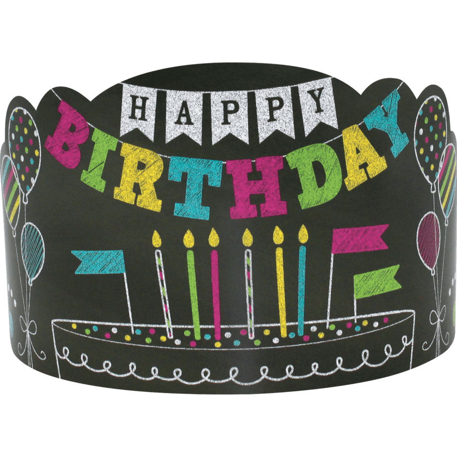 Chalkboard Brights Happy Birthday Crowns-Birthday-Tools 4 Teaching-Classroom Decor and More