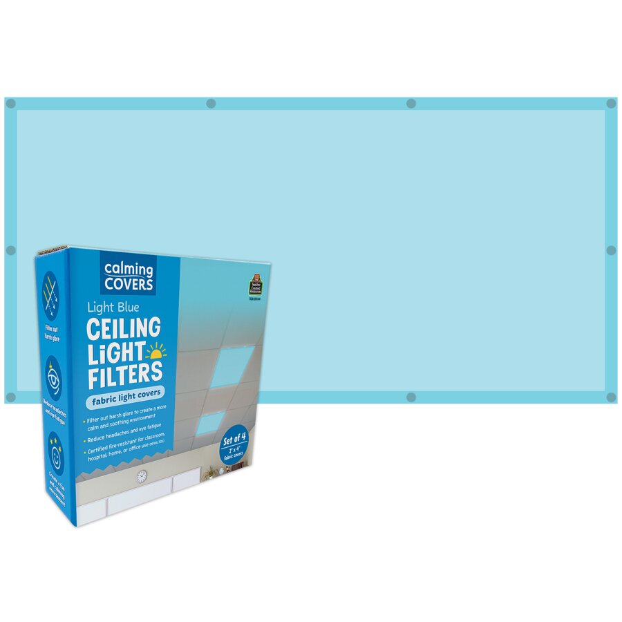 Light Blue Calming Covers Ceiling Light Filters-Classroom Essentials-Tools 4 Teaching-Classroom Decor and More