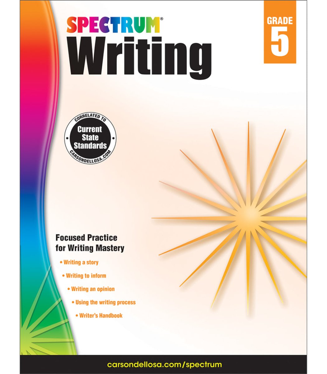 Spectrum Writing Workbook Paperback-ELA Books-Tools 4 Teaching-Classroom Decor and More