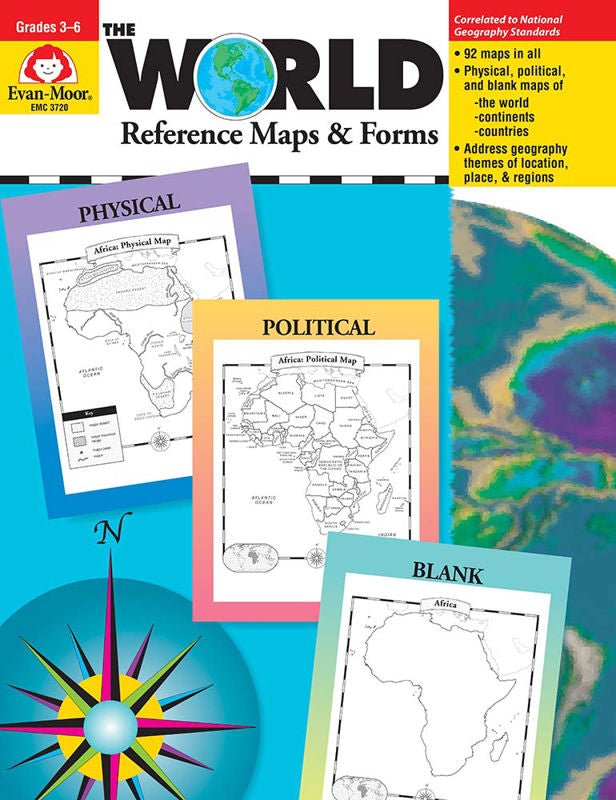 The World - Reference Maps & Forms, Grades 3-6-Social Studies Books-Tools 4 Teaching-Classroom Decor and More