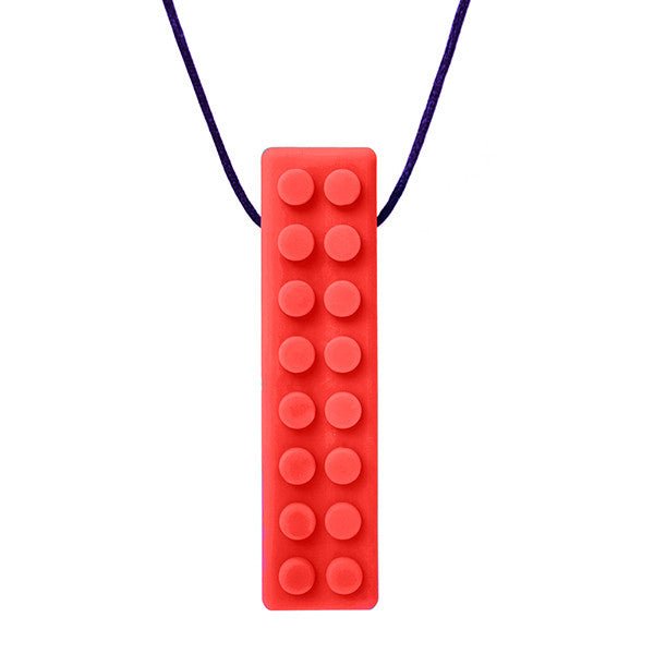 Ark's Brick Stick® Chew Necklace (Textured) - Red, Standard-Sensory Play-Tools 4 Teaching-Classroom Decor and More