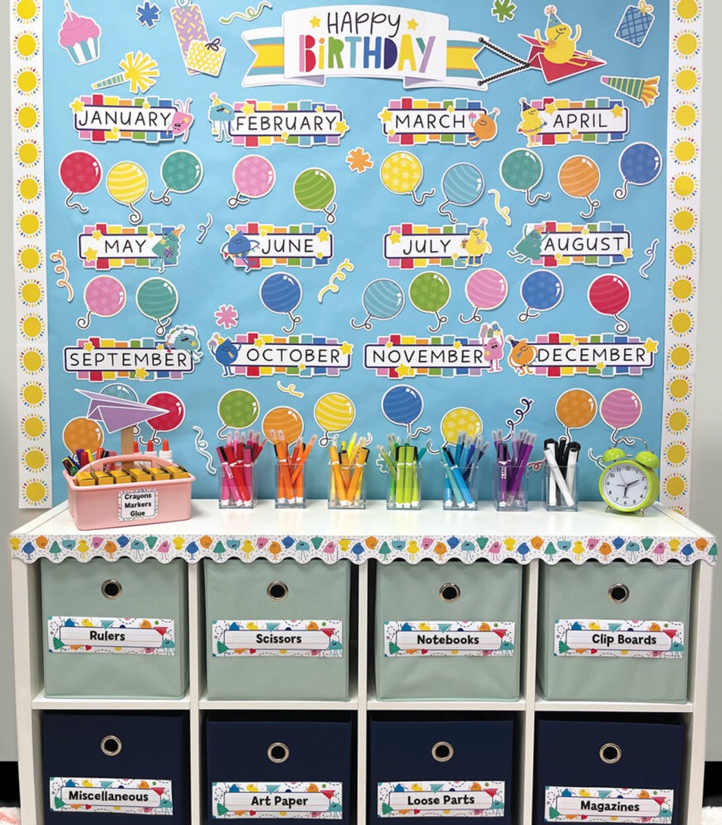 *Happy Friends Scalloped Bulletin Board Borders-Borders-Tools 4 Teaching-Classroom Decor and More