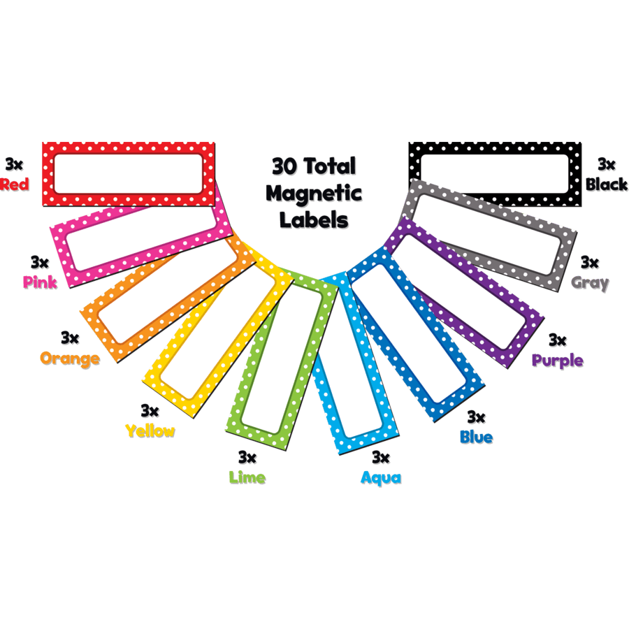 Polka Dots Magnetic Labels-Magnetic-Tools 4 Teaching-Classroom Decor and More