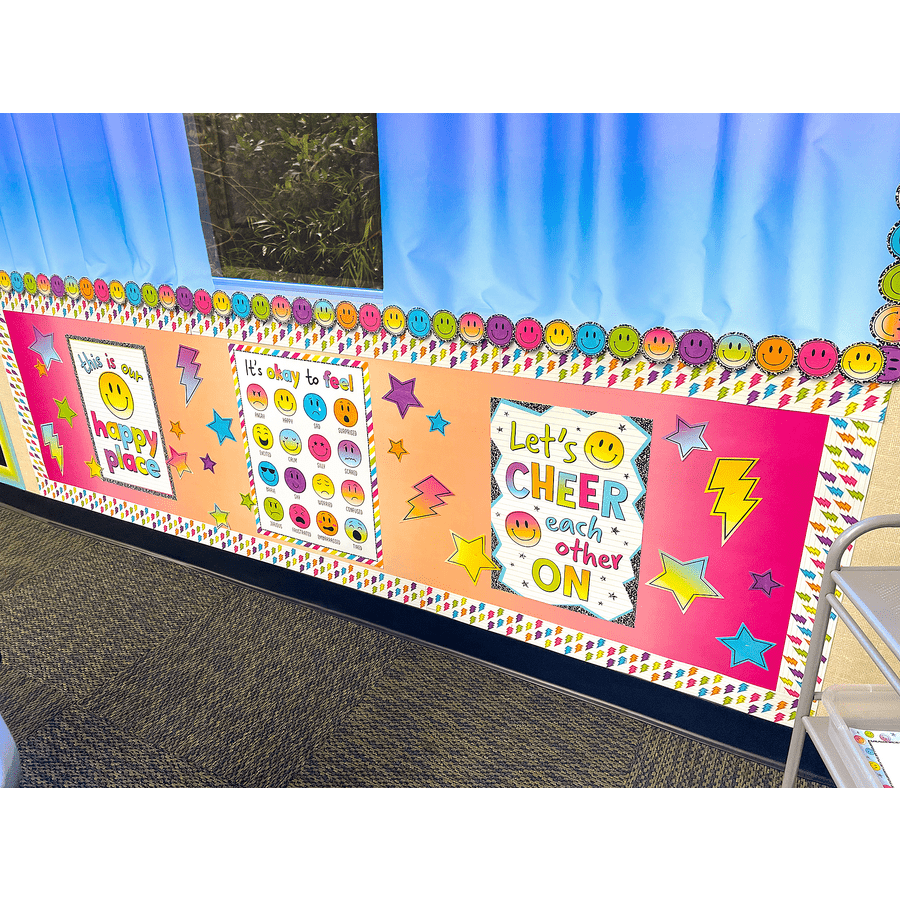 Brights 4Ever Smiley Faces Die-Cut Border Trim-Borders-Tools 4 Teaching-Classroom Decor and More