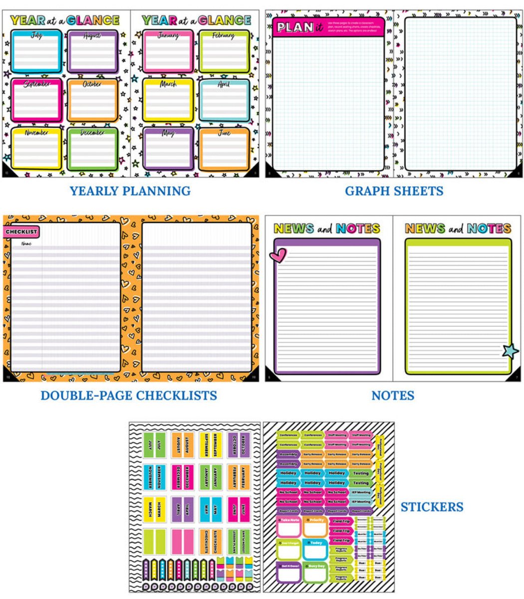 Kind Vibes Teacher Planner Spiral Bound-Record & Plan Books-Tools 4 Teaching-Classroom Decor and More