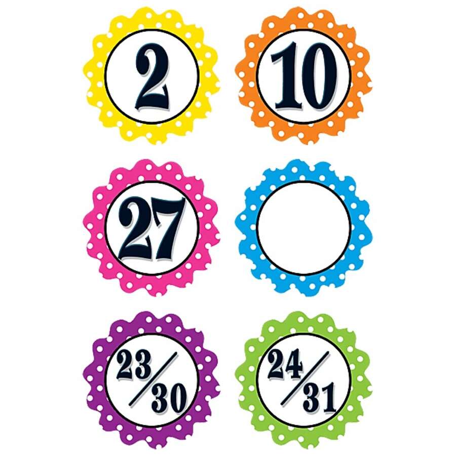 Polka Dot Flowers Calendar Days-Calendars-Tools 4 Teaching-Classroom Decor and More