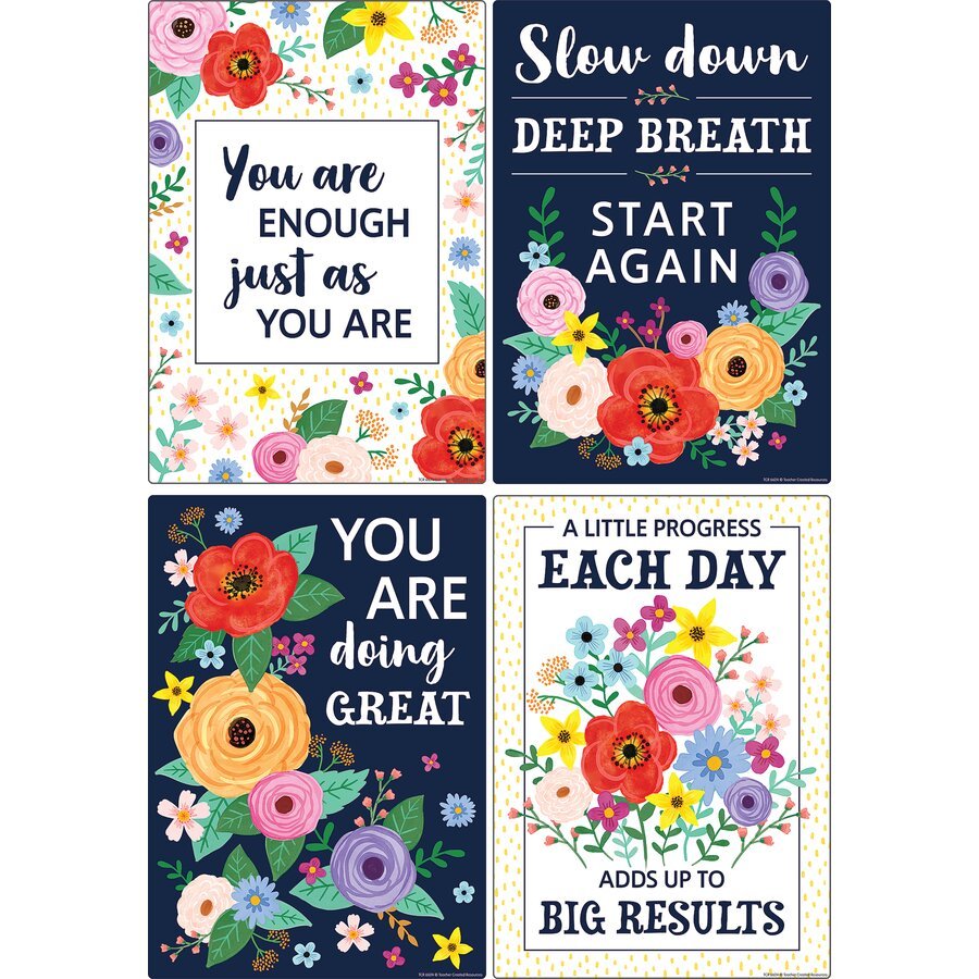 Wildflowers Positive Sayings Small Poster Pack-Posters-Tools 4 Teaching-Classroom Decor and More