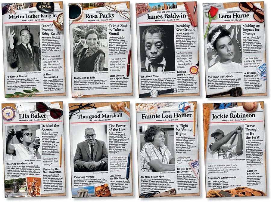 Civil Rights Pioneers Bulletin Board-Bulletin Board Sets-Tools 4 Teaching-Classroom Decor and More