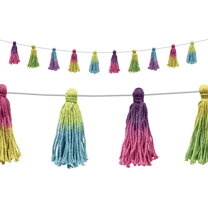*Tie Dye Tassels Garland-Decor-Tools 4 Teaching-Classroom Decor and More
