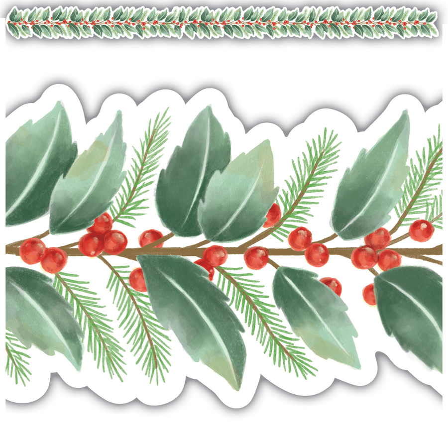 Holly Die-Cut Border Trim-Tools 4 Teaching-Classroom Decor and More