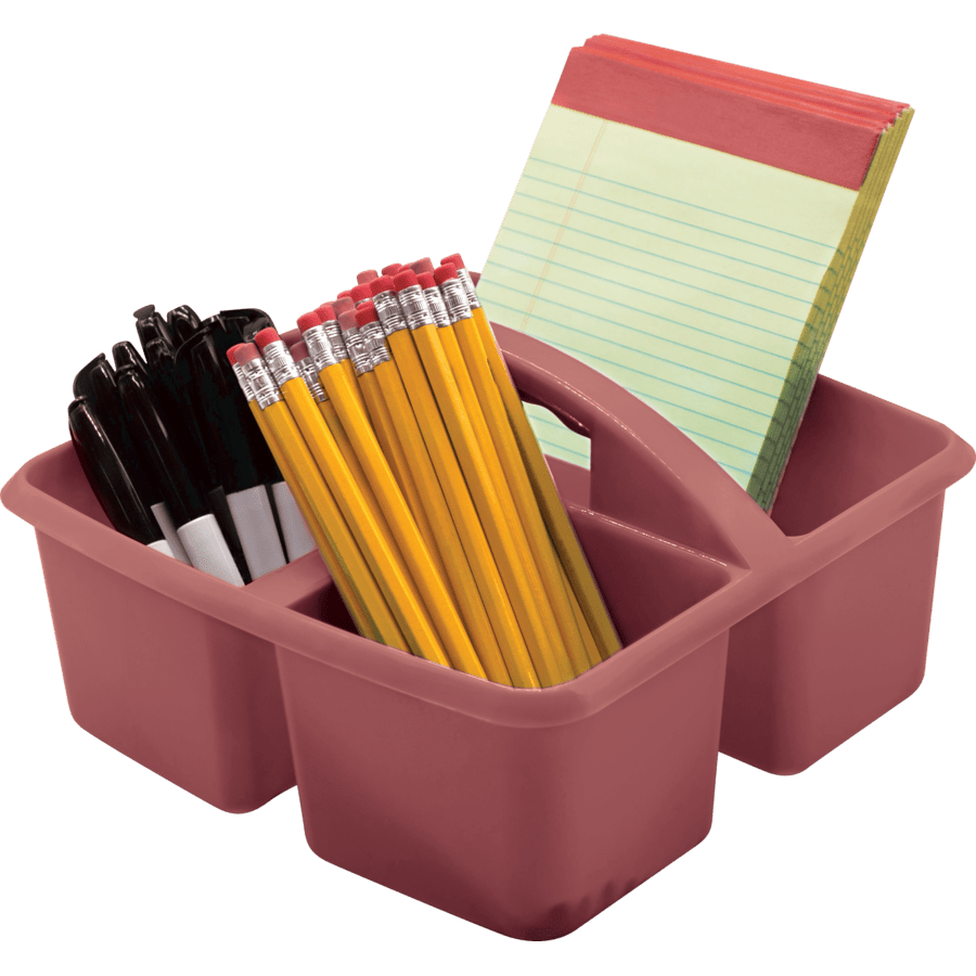 Plastic Storage Caddy: Deep Rose-Organization-Tools 4 Teaching-Classroom Decor and More