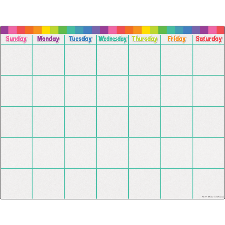 Colorful Calendar Write-On/Wipe-Off Chart-Charts-Tools 4 Teaching-Classroom Decor and More