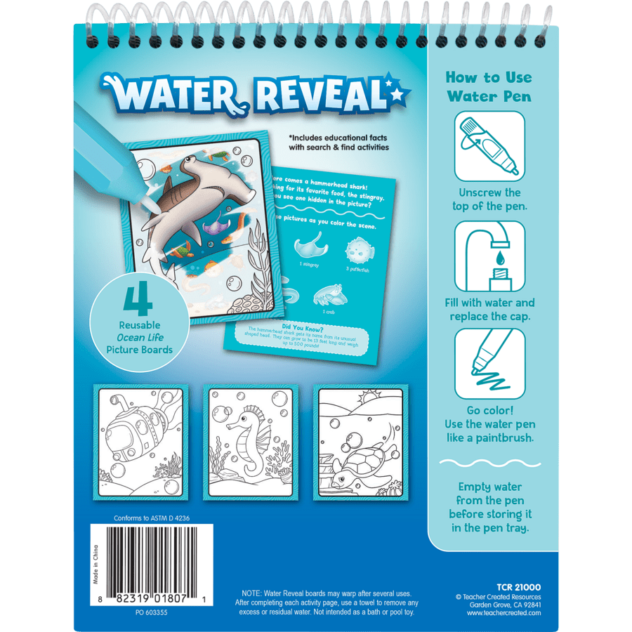 Ocean Life Water Reveal-Activity Pads-Tools 4 Teaching-Classroom Decor and More