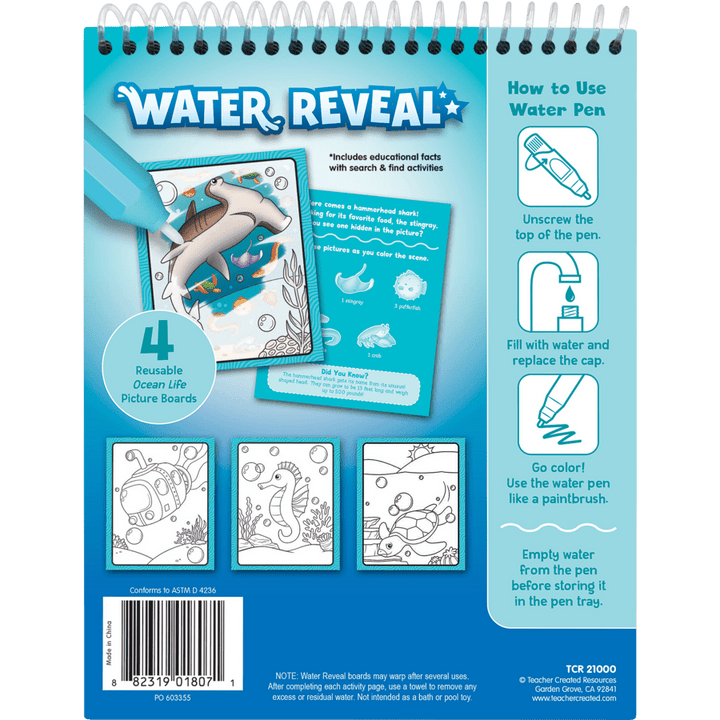 Ocean Life Water Reveal-Activity Pads-Tools 4 Teaching-Classroom Decor and More