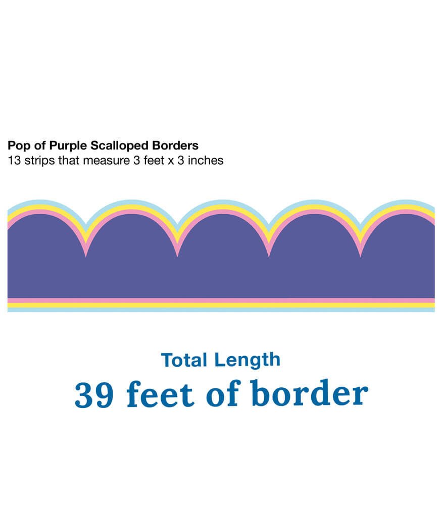 We Stick Together Pop of Purple Scalloped Bulletin Board Borders-Borders-Tools 4 Teaching-Classroom Decor and More