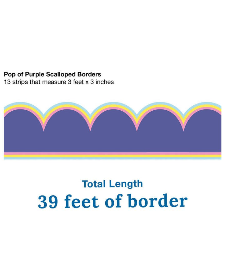 We Stick Together Pop of Purple Scalloped Bulletin Board Borders-Borders-Tools 4 Teaching-Classroom Decor and More