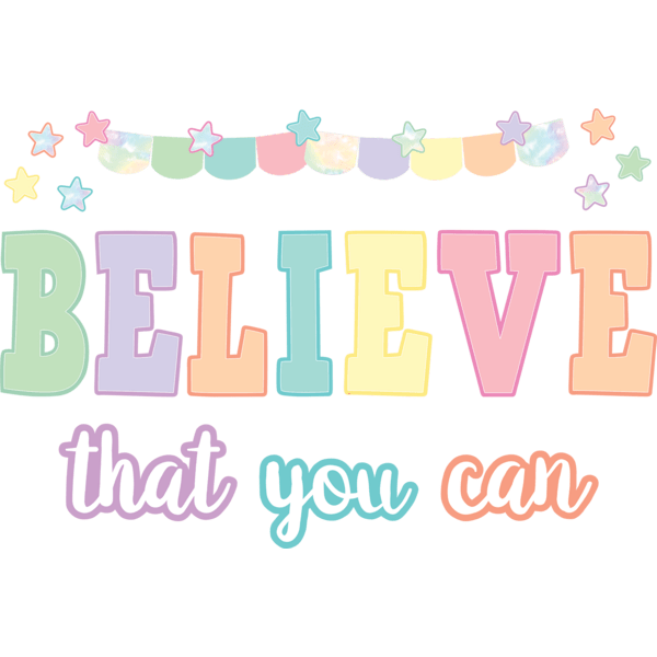 Pastel Pop Believe That You Can Bulletin Board-Bulletin Board Sets-Tools 4 Teaching-Classroom Decor and More