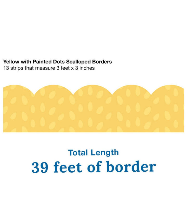 Grow Together Yellow with Painted Dots Scalloped Bulletin Board Borders-Borders-Tools 4 Teaching-Classroom Decor and More