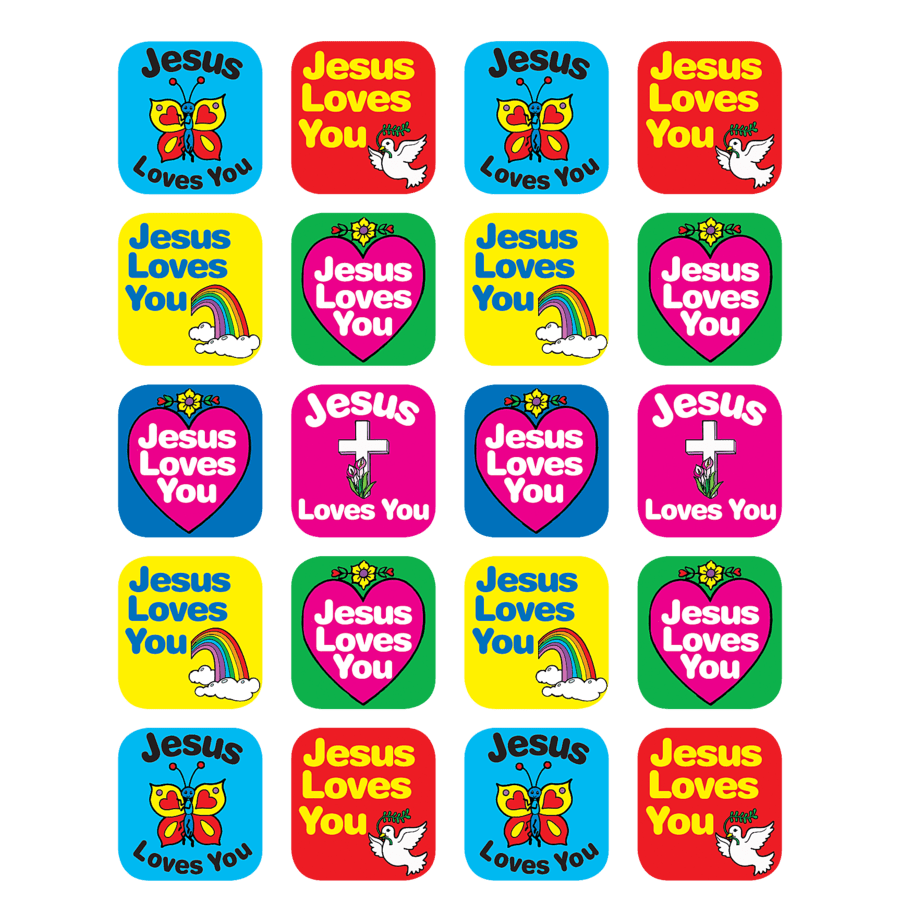 Jesus Loves You Stickers-Religious-Tools 4 Teaching-Classroom Decor and More