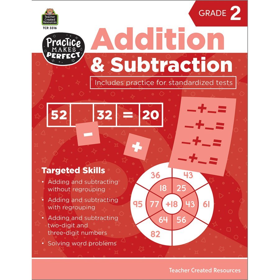 Practice Makes Perfect: Addition & Subtraction Grade 2-Addition & Subtraction-Tools 4 Teaching-Classroom Decor and More