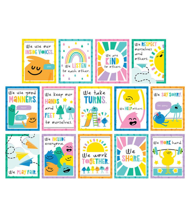 Happy Place Mini Posters: Rules for a Happy Class Poster Set-Posters-Tools 4 Teaching-Classroom Decor and More