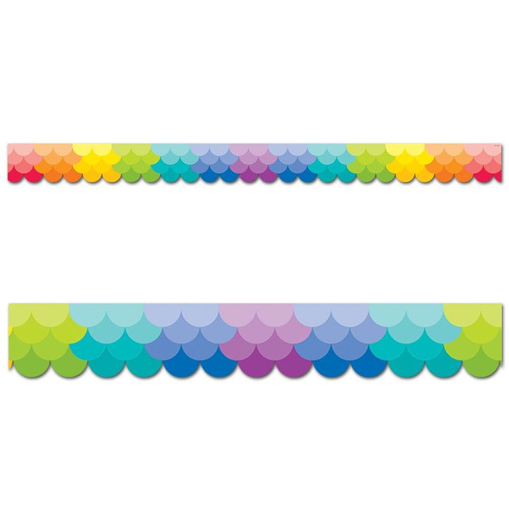 Ombre Rainbow Scallops EZ Border-Borders-Tools 4 Teaching-Classroom Decor and More
