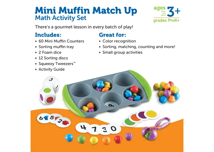 Mini Muffin Match Up Math Activity Set-Numbers, Counting & Sorting-Tools 4 Teaching-Classroom Decor and More