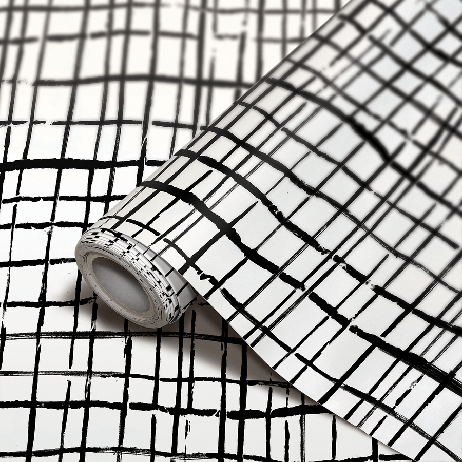 Black Freestyle Grid Peel and Stick Decorative Paper-Bulletin Board Paper - Fadeless-Tools 4 Teaching-Classroom Decor and More