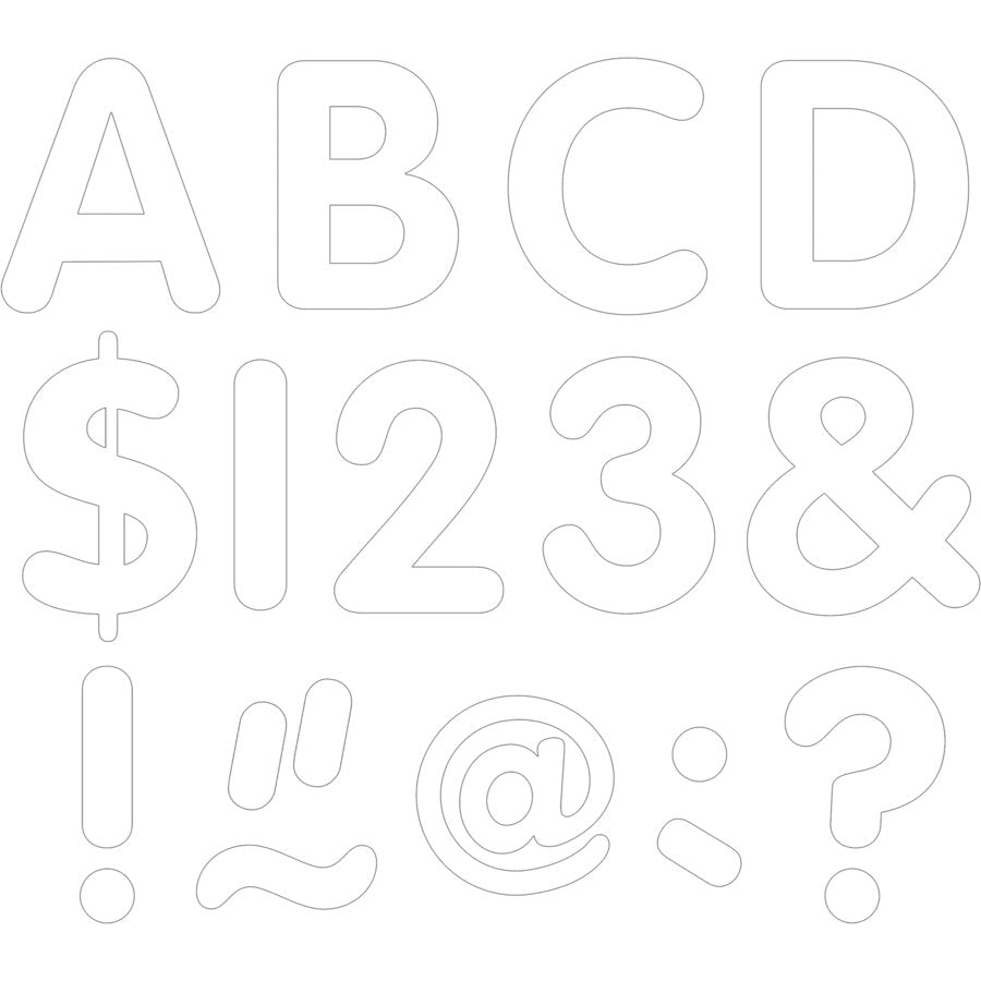 White 2" Classic Letters Uppercase Pack-Letters-Tools 4 Teaching-Classroom Decor and More