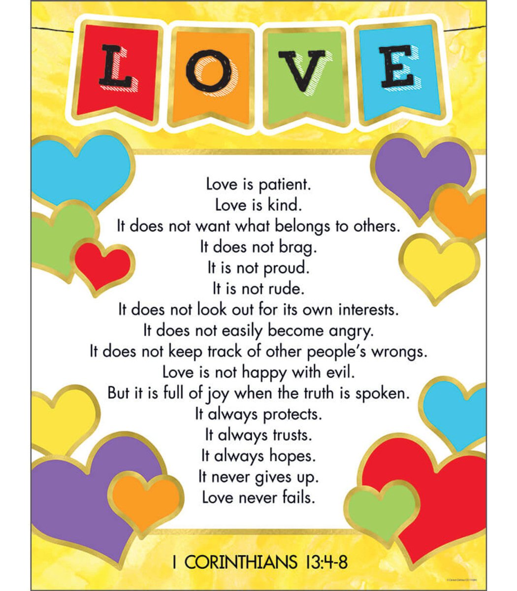 The Love Verses Chart - Tools 4 Teaching
