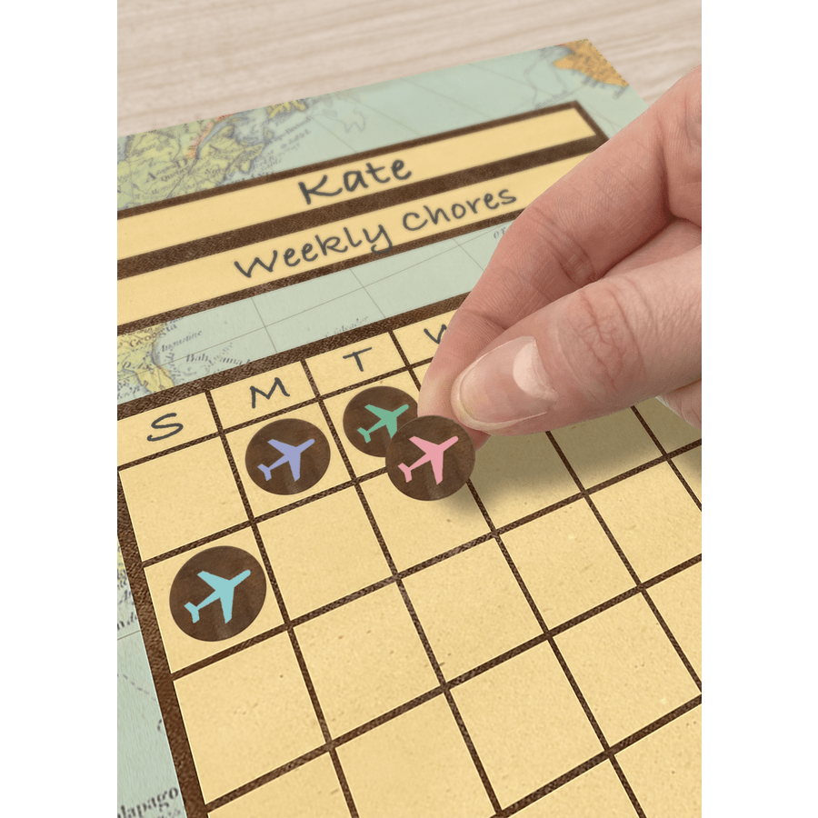 Travel the Map Airplane Mini Stickers-Stickers-Tools 4 Teaching-Classroom Decor and More