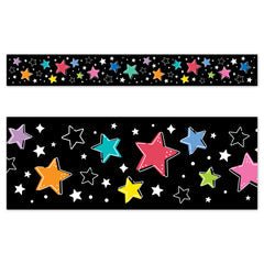 Star Bright Colorful Stars on Black EZ Border-Borders-Tools 4 Teaching-Classroom Decor and More