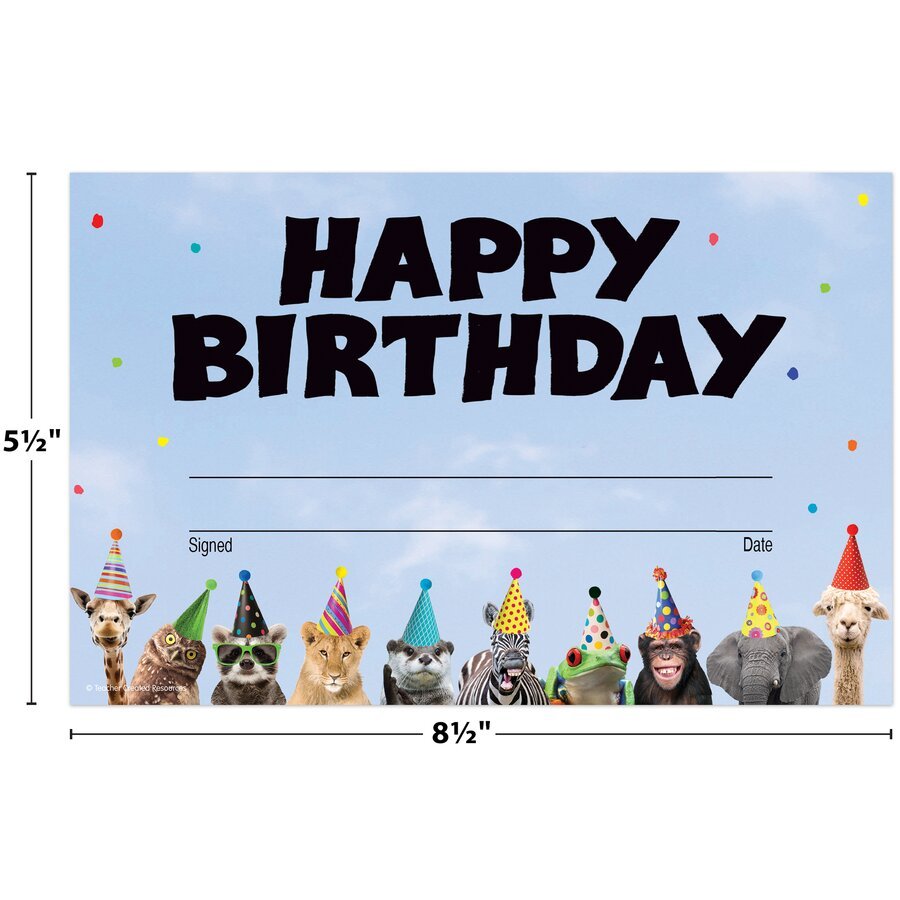 Go Wild Animals Happy Birthday Awards-Awards-Tools 4 Teaching-Classroom Decor and More