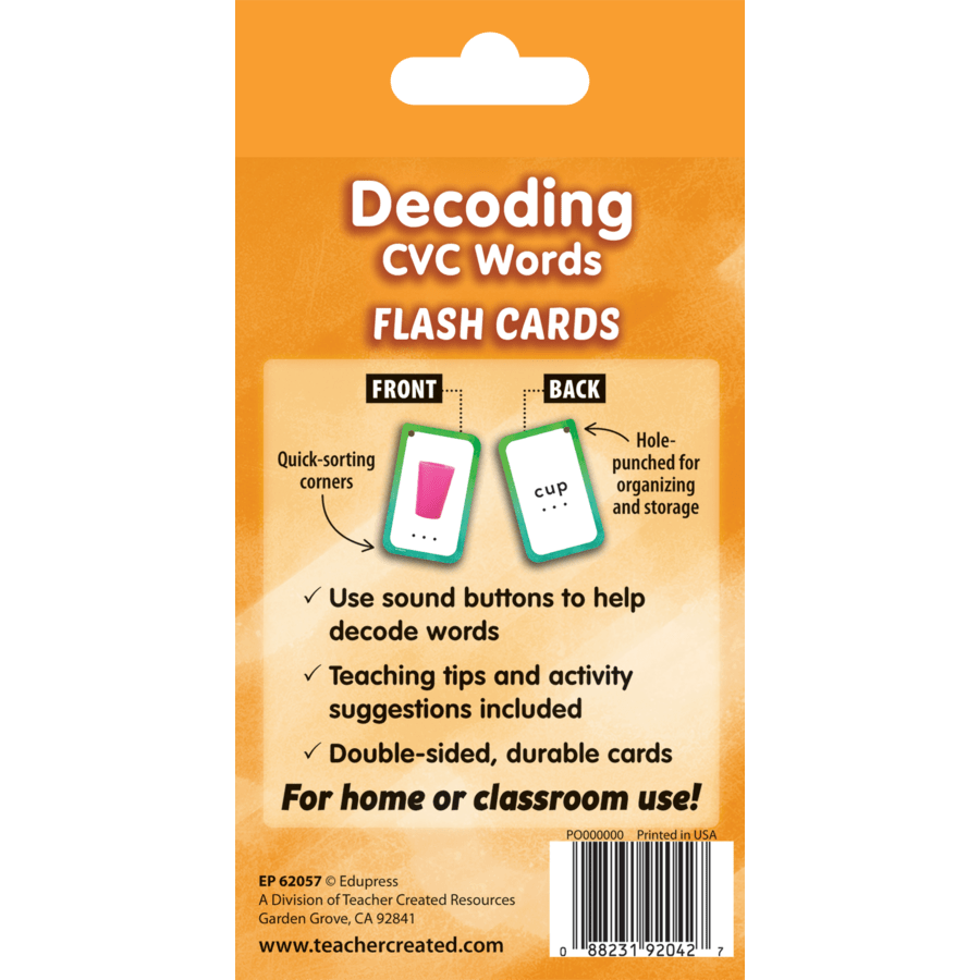 Decoding CVC Words Flash Cards-Flashcards-Tools 4 Teaching-Classroom Decor and More