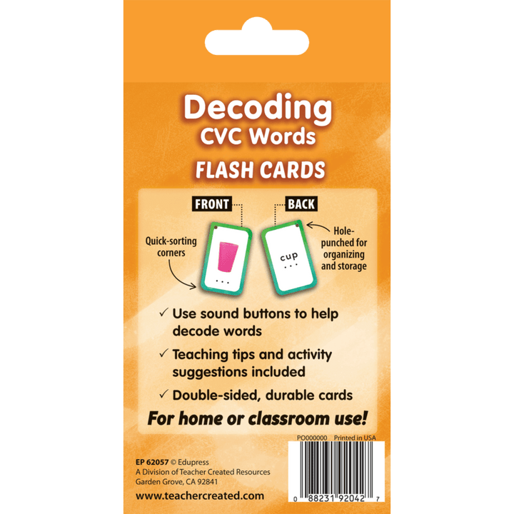 Decoding CVC Words Flash Cards-Flashcards-Tools 4 Teaching-Classroom Decor and More