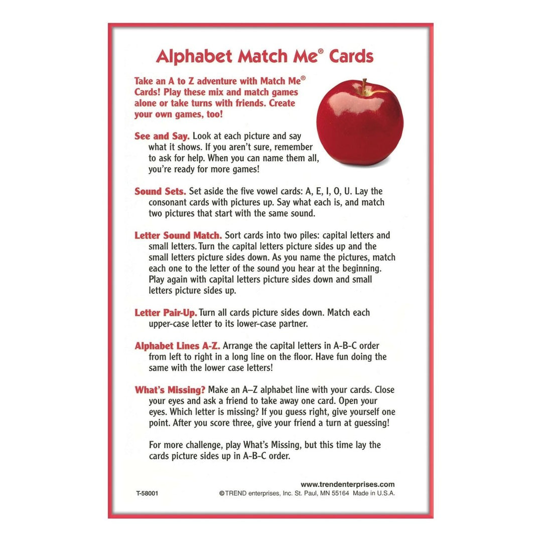 Alphabet Match Me® Cards-Flashcards-Tools 4 Teaching-Classroom Decor and More