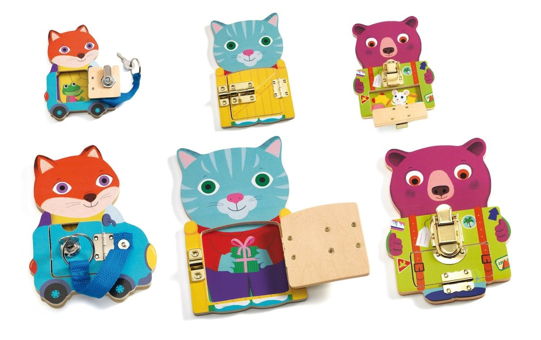 Locktou Locking/Unlocking Wooden Skill Boards-Puzzles-Tools 4 Teaching-Classroom Decor and More