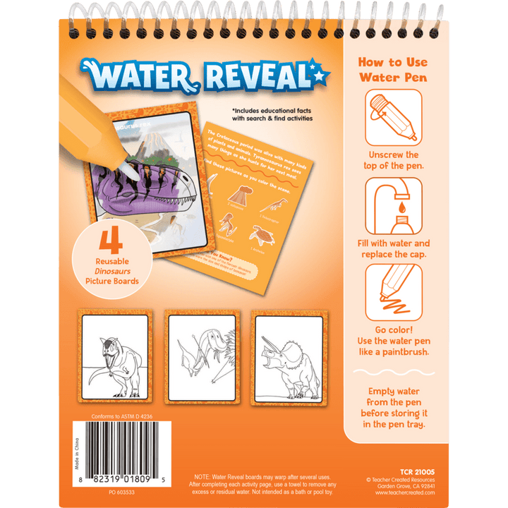 Dinosaurs Water Reveal-Activity Pads-Tools 4 Teaching-Classroom Decor and More