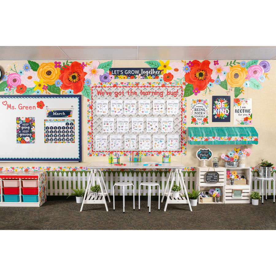 Wildflowers Let's Grow Together Banner-Banner-Tools 4 Teaching-Classroom Decor and More