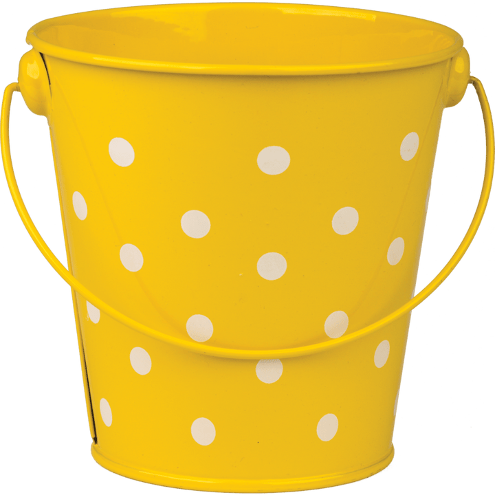 Bucket: Yellow Polka Dots-Organization-Tools 4 Teaching-Classroom Decor and More