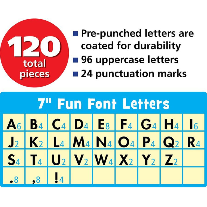 Black and White 7" Fun Font Letters-Letters-Tools 4 Teaching-Classroom Decor and More