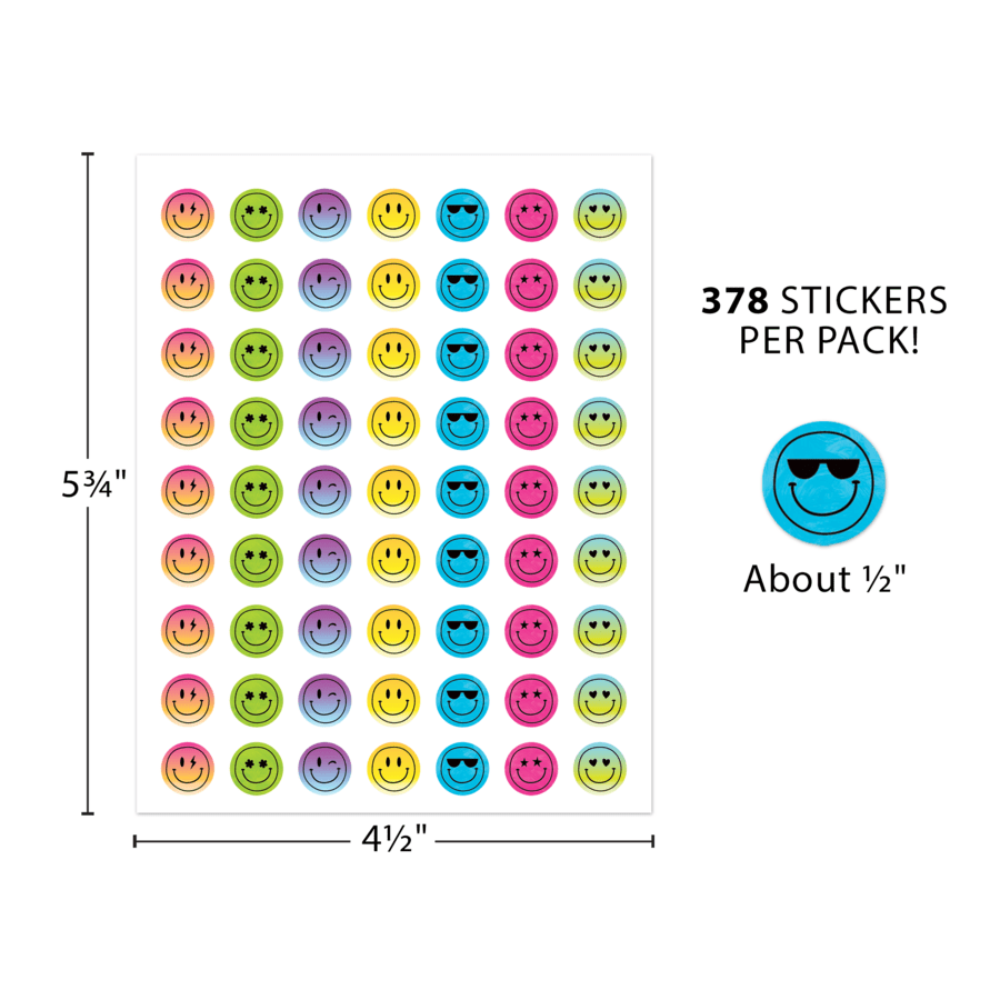 Brights 4Ever Smiley Faces Mini Stickers-Stickers-Tools 4 Teaching-Classroom Decor and More