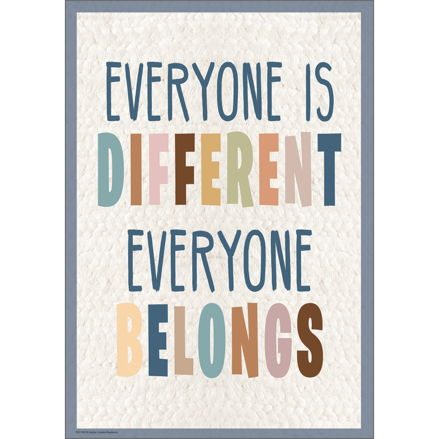 Everyone is Different, Everyone Belongs Positive Poster-Posters-Tools 4 Teaching-Classroom Decor and More