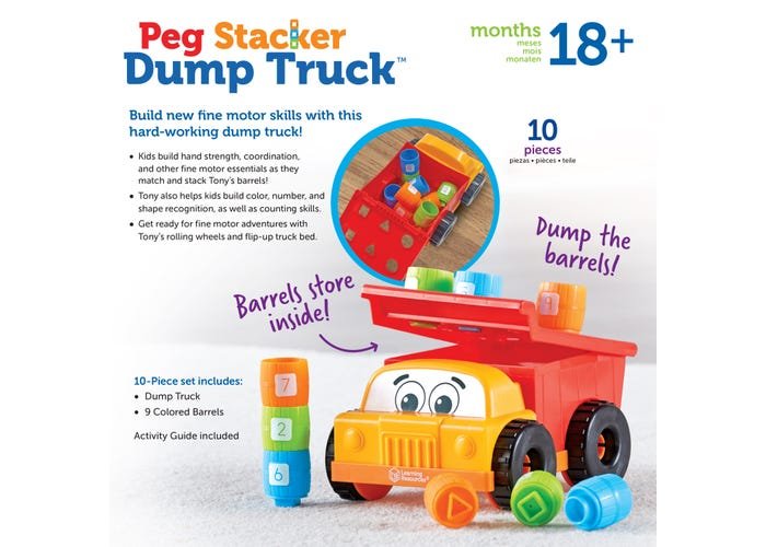 Tony the Peg Stacker Dump Truck-Fine Motor-Tools 4 Teaching-Classroom Decor and More
