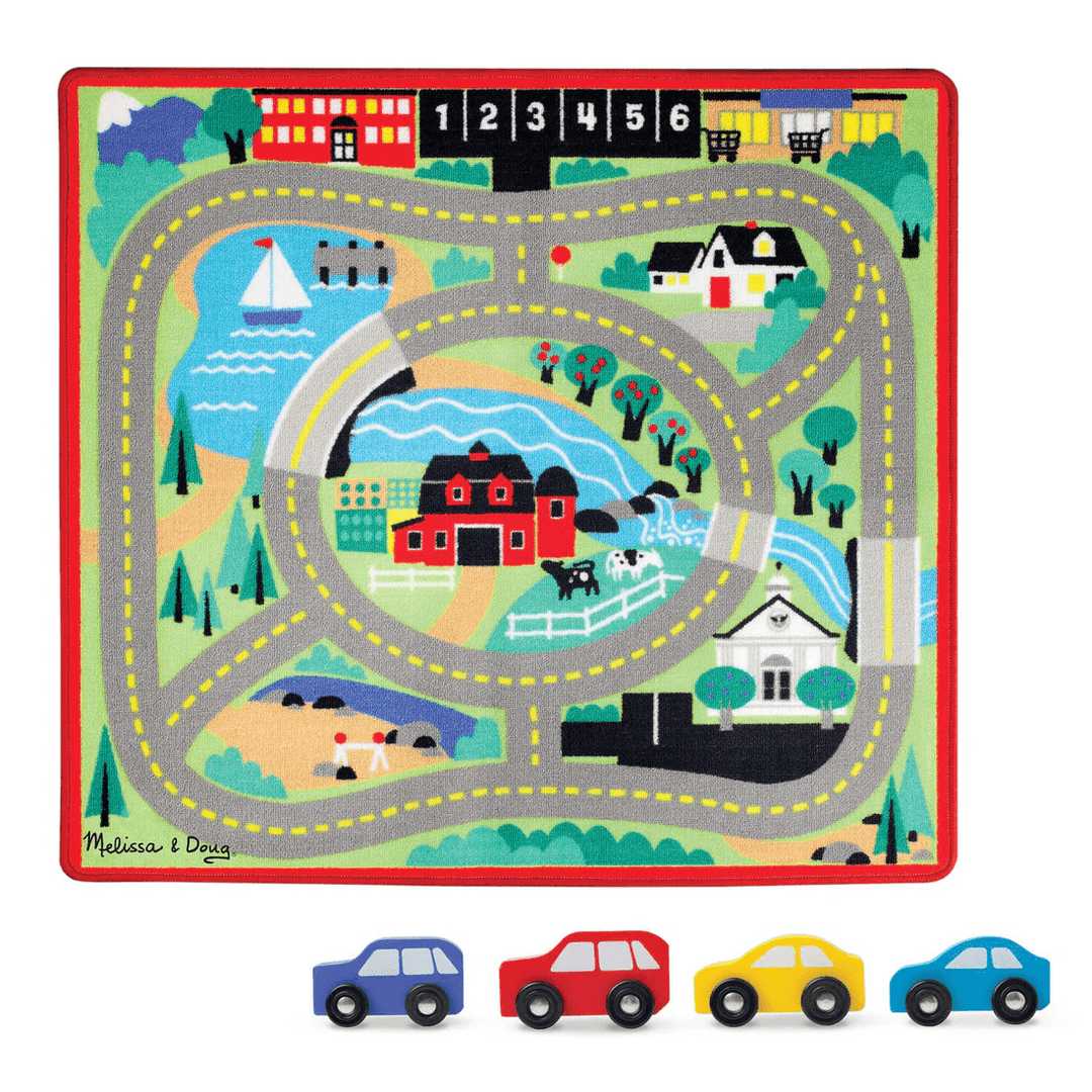 Round the Town Road Rug & Car Set-Vehicles & Construction-Tools 4 Teaching-Classroom Decor and More